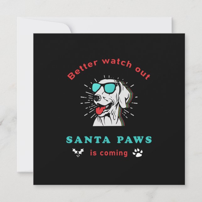 Santa Paws kommt Weihnachten im Vintage (Vorderseite)