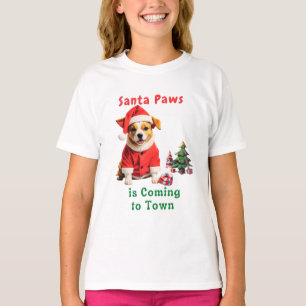 Santa Paws kommt zu einem festlichen Haustier T-Shirt