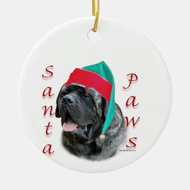 Santa Paws Mastiff Ornament (Vorne)