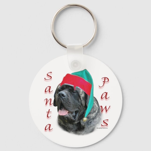 Santa Paws Mastiff Schlüsselanhänger (Vorderseite)