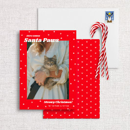 Santa Paws Meowy Weihnachts Weihnachtskatze Fotoka Einladung