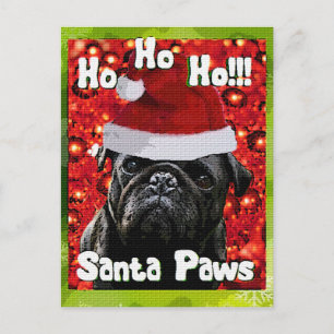 Santa Paws MOPS Feiertagspostkarte