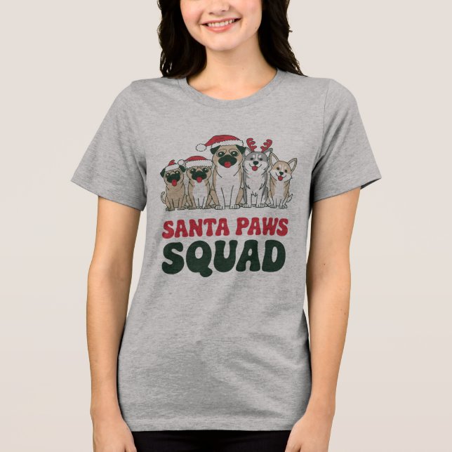 Santa Paws Squad T-Shirt Tri-Blend Shirt (Vorderseite)