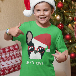 Santa Paws Weihnachtsfranzösische Bulldogge T-Shirt