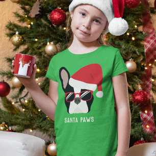 Santa Paws Weihnachtsfranzösische Bulldogge T-Shirt