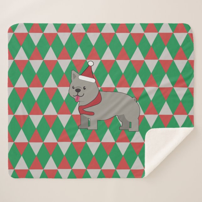 Santa PawsHoliday Diamonds Dog Sherpadecke (Vorderseite (Horizontal))