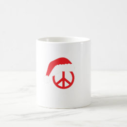 Santa Peace Sign Ho Ho Ho mit Weihnachtsmannmütze Kaffeetasse