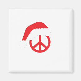 Santa Peace Sign Ho Ho Ho mit Weihnachtsmannmütze Magnet