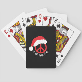Santa Peace Sign Ho Ho Ho mit Weihnachtsmannmütze Spielkarten