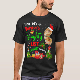 Santa Pekingese Ich bin auf der schmutzigen Liste T-Shirt