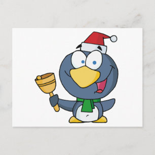 Santa Penguin mit Jingle Bell Feiertagspostkarte