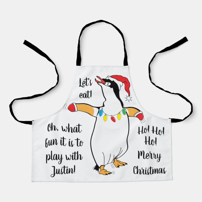 Santa Penguin Schürze (Vorderseite)