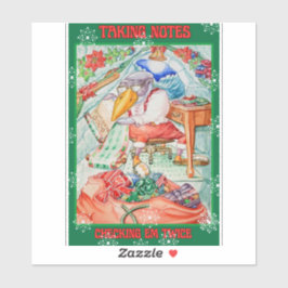 Santa Penguin Taking Notes Checking Em Twice  Aufkleber