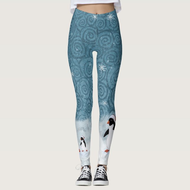 Santa Penguins Leggings (Vorderseite)