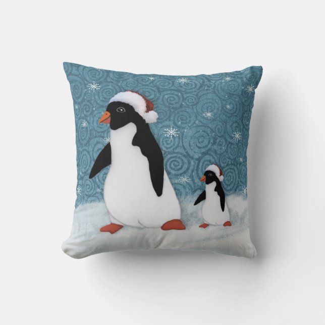 Santa Penguins Pillow Kissen (Vorderseite)