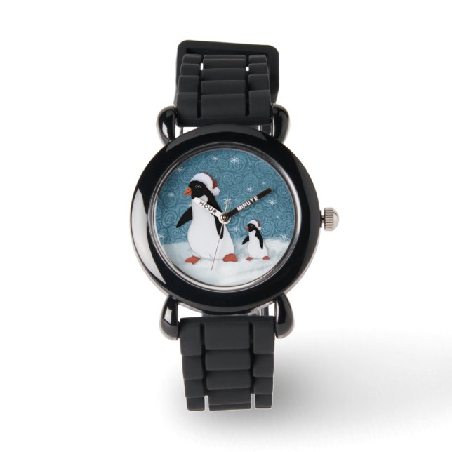 Santa Penguins Watch Armbanduhr (Vorderseite)
