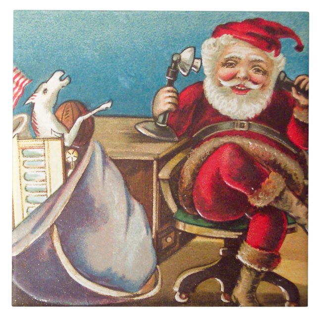 Santa Phone Call Fliese (Vorderseite)