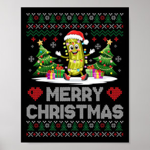 Santa Pickle Frohe Weihnachten Funny Weihnachten P Poster