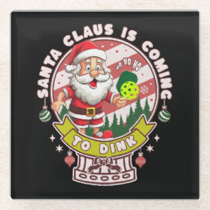 Santa Pickleball Weihnachten, Lustiger Santa Glasuntersetzer
