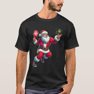 Santa Pickleball Weihnachtsfrauen Männer Kinder We T-Shirt