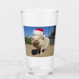 Santa Pig Glass Glas