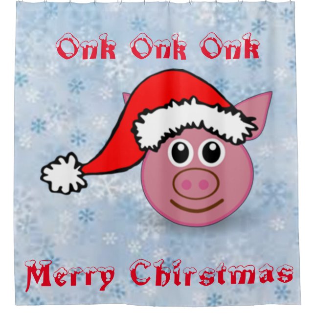 Santa Piggy Duschvorhang (Vorderseite)