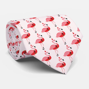 Santa Pink Flamingo Novelty Christmas Krawatte