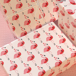 Santa Pink Flamingo Weihnachtsfeiertag Muster Geschenkpapier