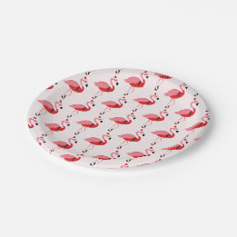 Santa Pink Flamingo Weihnachtsfeiertag Muster Pappteller