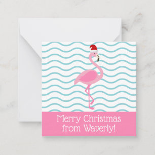 Santa Pink Flamingo Weihnachtskarten Mitteilungskarte