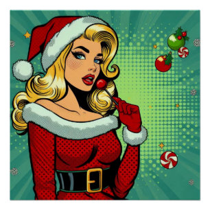 Santa Pinup: Pop Poster