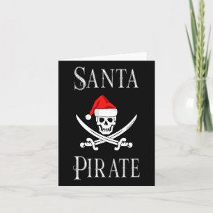 Santa Pirate Skull Schwerter WeihnachtsHat Bootfah Karte