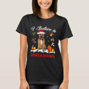 Santa Pitbull Claus Hund Weihnachtsdekoration T-Shirt