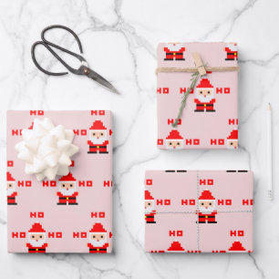 Santa Pixel Art 2 Geschenkpapier Set