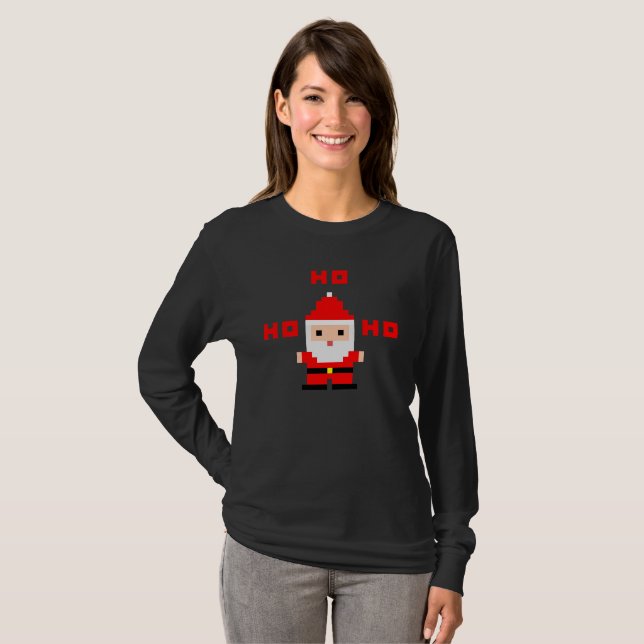 Santa Pixel Art 2 T-Shirt (Vorne ganz)