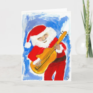 Santa Playin' Bass Feiertagskarte