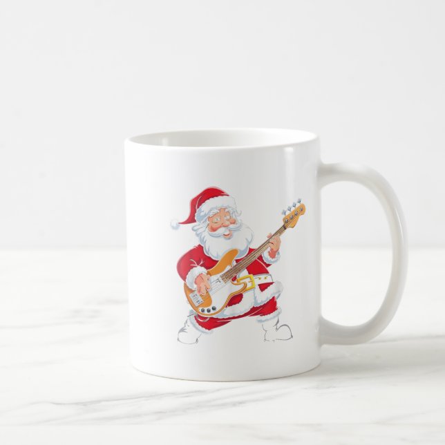 Santa Playing A B Guitar Xmas Christmas  Kaffeetasse (Rechts)