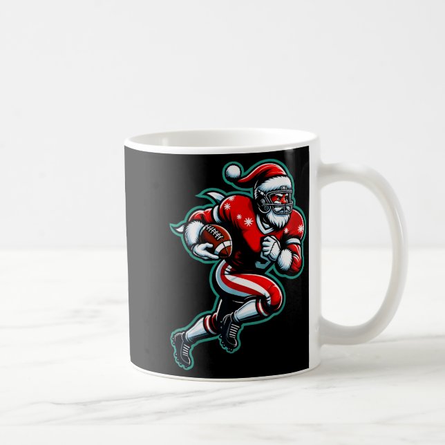 Santa Playing American Football Christmas Women Me Kaffeetasse (Rechts)
