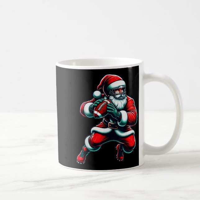 Santa Playing American Football Christmas Women Me Kaffeetasse (Rechts)