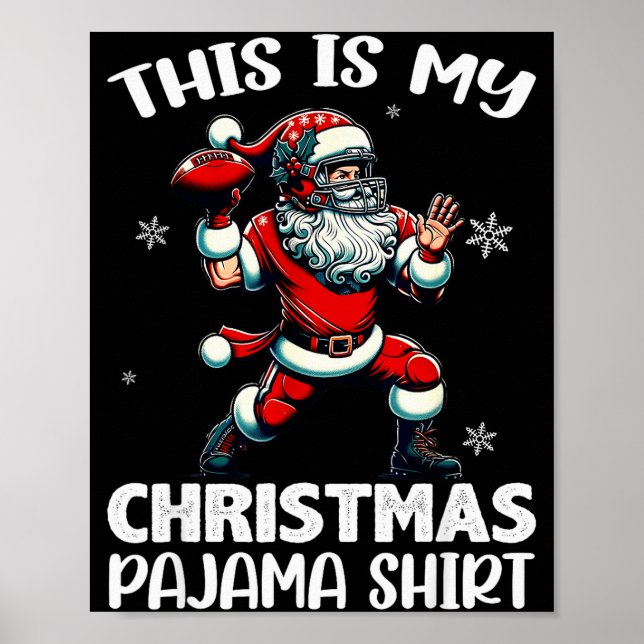Santa Playing American Football, This Is My Christ Poster (Vorne)