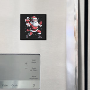 Santa Playing American Football Weihnachten Magnet
