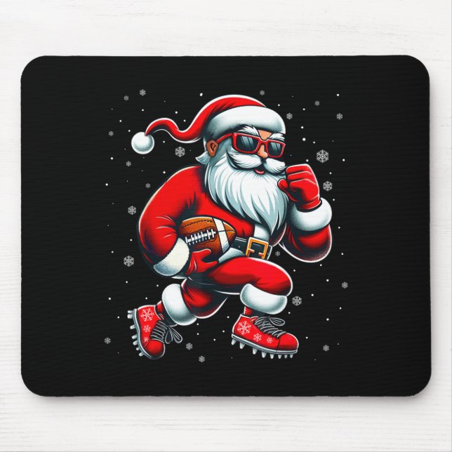 Santa Playing Football Men Boys Christmas Football Mousepad (Vorne)