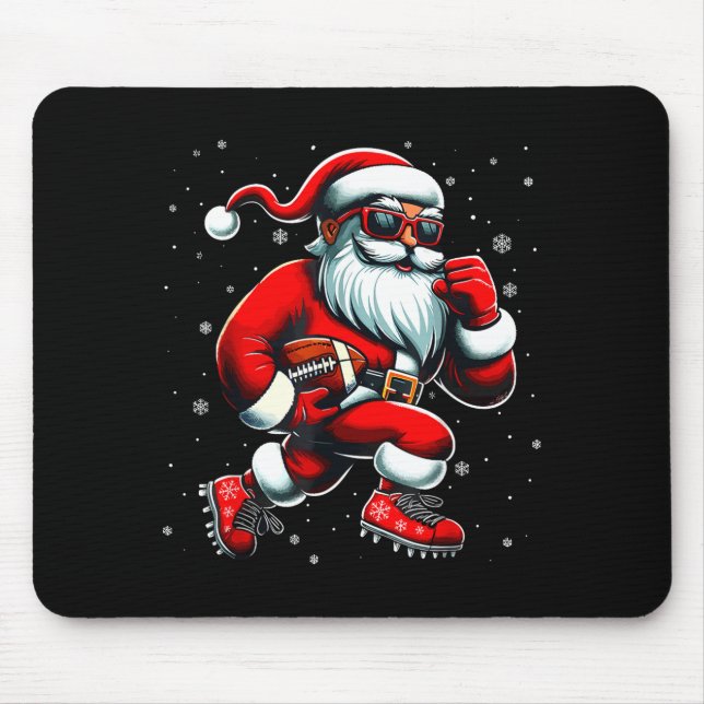 Santa Playing Football Men Boys Christmas Football Mousepad (Vorne)