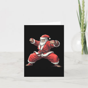 Santa Playing Funny Martial Arts Lover Weihnachten Karte