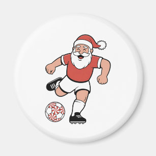 Santa Playing Fußball Weihnachtsspielerin Sport Magnet