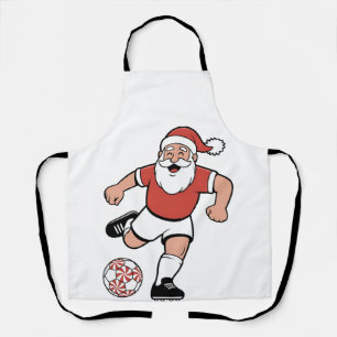 Santa Playing Fußball Weihnachtsspielerin Sport Schürze