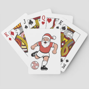 Santa Playing Fußball Weihnachtsspielerin Sport Spielkarten