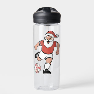 Santa Playing Fußball Weihnachtsspielerin Sport Trinkflasche