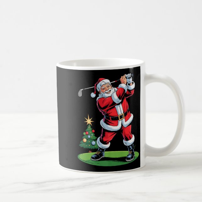Santa Playing Golf Funny Holiday Christmas Xmas Pa Kaffeetasse (Rechts)