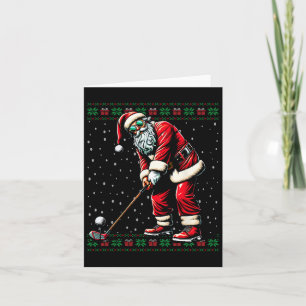 Santa Playing Golf Ugge Weihnachtskraut Karte
